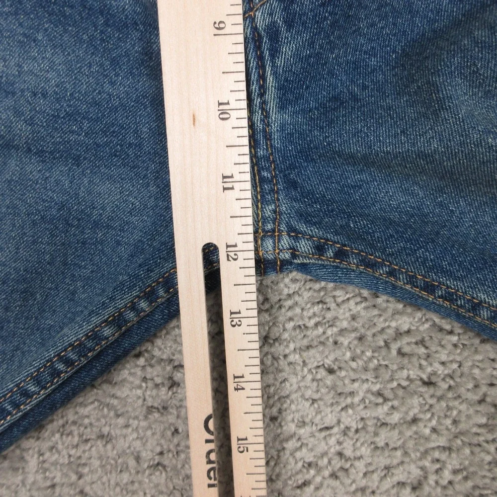 Levis Jeans Mens 36x34 Blue 505 Regular Straight Faded Whisker Zip Denim Pants